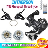 INTNERSON 7speed Groupset TX35 RD Shifter 3x7s MTB Bike Cassette Sprockets 7/8S 11-28/32T