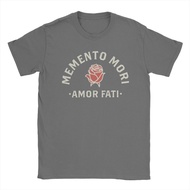 Humorous Memento Mori Amor Fati Stoic Quote T-Shirt Men mens O Neck Cotton T Shirts Greek Socrates S