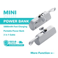 PowerBank Mini 5000mAh Portable Charger Lightweight Power Bank With iPhone Power Bank Fast Charging With Type-C Cabl