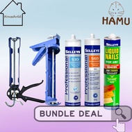 |🐹SG LOCAL🐹| Selleys S301 S601 Liquid Nails Caulking Gun Silicone Sealant 330g (Black, Clear, Gray, 
