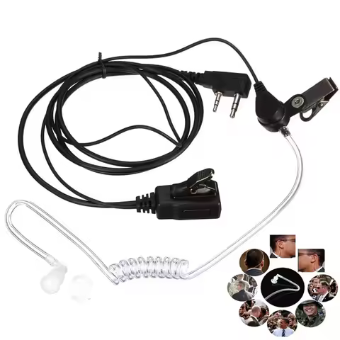 Radio 2Pin Covert Acoustic Air Tube Security Earpiece Headset Mic Walkie Talkie Headphone Earphone f