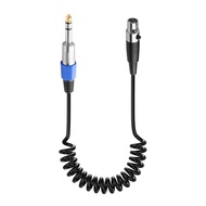 CERRXIAN Mini XLR Female ke 6.35 mm 1/4" TRS Male Adapter Kabel Berpilin, Balanced 1/4" TRS Stereo M