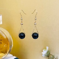 翡翠珠子耳環 醫療鋼耳環 金色耳環 手作耳環 手作飾品 垂墜式耳