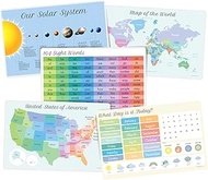 Homeschool Decor - Educational Kids Placemats for Dining Table and Classroom Days , Months & Weather