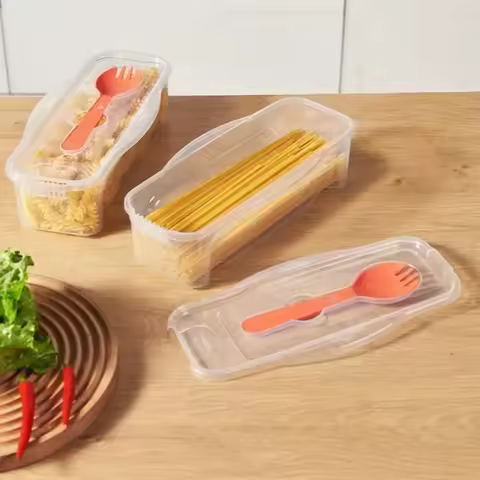 1300ML Microwave Pasta Cooker Noodles Storage Heat Resistant Spaghetti Noodle Cooking Box Accessorie