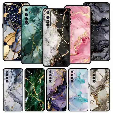 Watercolor Marble Phone Case For Realme 12 11 10 4G 9 8 5G 7 6 GT5 GT3 GT2 Pro Plus C21 C11 C25 C35 