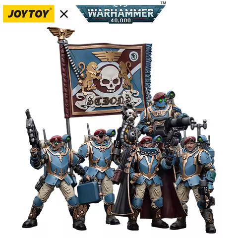 JOYTOY Warhammer 40k 1/18 Action Figures Anime 10.7cm Astra Militarum Tempestus Scions Command Squad