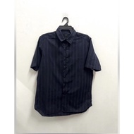 ANN915: durban xl size shortsleeve cotton shirt in navy blue