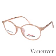 กรอบแว่นตา สำหรับตัดเลนส์ แว่นสายตา Fashion รุ่น Vancuver 063 C-9 กรอบใสลายส้ม กรอบเต็ม ขาข้อต่อ วัสดุ พลาสติก พีซี เกรด A รับตัดเลนส์ทุกชนิด