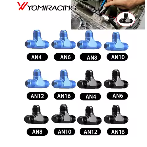 Aluminum Junction Coupler Hose Adapter Hose Tee T-piece Adapter Connector Fitting Thread AN4 AN6 AN8