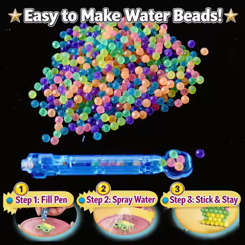 300pcs 36 Colors Refill Non-Iron Fuse Beads Puzzle Crystal DIY Water Spray Beads Set Ball Games Hand