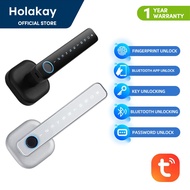 Tuya APP Smart Fingerprint Password RFID IC Card Single Latch Handle Lock Dead Bolt For Indoor Home 