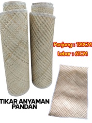 (TERMURAH)Tikar Pandan Anyaman 120x61cm Jahit Samping /  Tikar Piknik / Tikar Sajadah