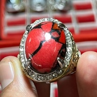 MERAH Red turquoise agate ring, top variation, agate ring