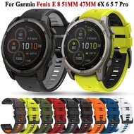 Quick Fit 22mm 26mm Silicone Watch Strap, Replacement Band for Garmin Fenix 9 51MM/9 Pro 51MM, Fenix