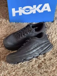 新店特惠HOKA ONE ONE Bondi 7 Wide 網布減震 低幫休閒跑步鞋 黑色