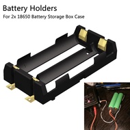 2X 18650 Battery Holder SMD SMT For 18650 Black With Bronze Pins Gold Plated For 2X 18650 Rechargeable Batteries