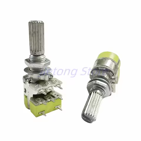 2pcs 12 Type Duplex Potentiometer 8 Pins B503 R125G Stereo Channel With Switch B50K Volume Speaker P