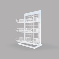 kefva ชั้นตะกร้ากิ๊ฟช็อป 3 ชั้น ขนาด 15x25x40 cm ชั้นเหล็ก ชั้นโชว์สินค้าบนโต๊ะเคาน์เตอร์