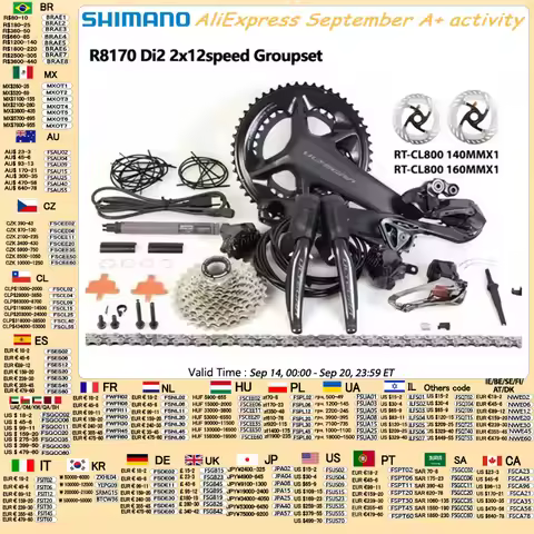 Shimano ULTEGRA Di2 R8170 2x12s Groupset Di2 R8100 Crankset 11-30T 11-34T Cassette FD RD R8150 Derai