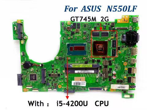 N550LF For ASUS Q550LF N550L Q550L Laptop Motherboard with I5 I7 CPU GT745M 2G GPU USB board 100% Wo