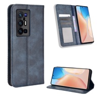 Casing Vivo X70 Pro Plus Vintage Flip Cover X70 Pro+ Magnetic Wallet Case PU Leather Cases Card Holder