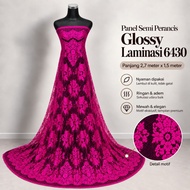 Code 6340 - Glossy Laminated Brocade Panel Fabric - Grade B - Length 2.7 m Width 1.5 m - Material fo