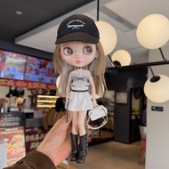 Small Cloth blythe Doll Clothes ob24 azone Denim Time Suit