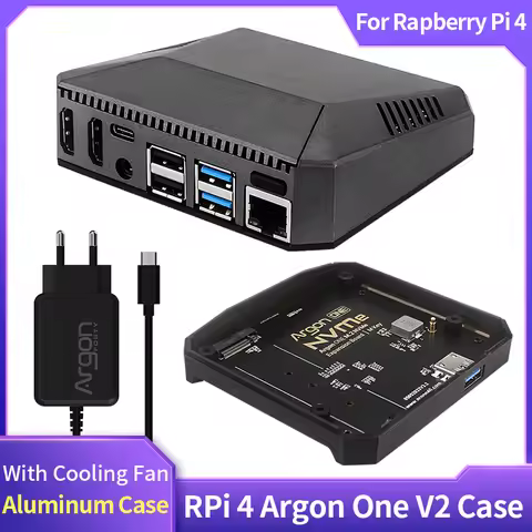 Argon One V2 Case for Raspberry Pi 4 Model B Passive Cooling Metal Shell Optional M.2 NVMe SSD Expan