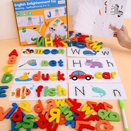 3-in-1 Children's Educational Toy, Alphabet, Wooden English Letter and Word Puzzle