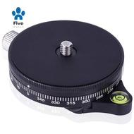 Camera Pan Base With  Style Plate, 0.95Cm  Aluminum Panoramic Ball Tripod Head With Bubble Level, Lo