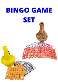 Bingo Set Game 50 Cards Numbers Letters Chips Shaker Rattan Plastic Board Games Card games Toy Famil