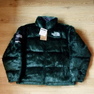 Supreme x The North Face Faux Fur Nuptse Jacket "Green"