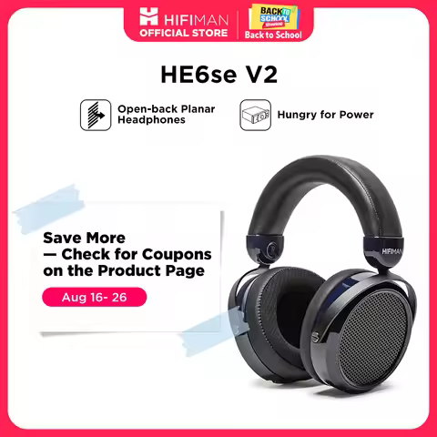HIFIMAN HE6se Full-Size Over Ear Planar Magnetic Audiophile Headphones