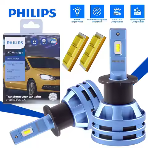 Philips LED H1 H7 H3 Ultinon Pro3102 12V/24V H4 H8 H9 H11 6000K Bright White HB3 9005 HB4 9006 Hir2 