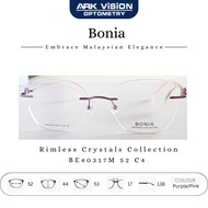 Bonia Rimless Crystals Collection BE40317M 52 C4 – Purple/Pink Frames, Romantic Elegance