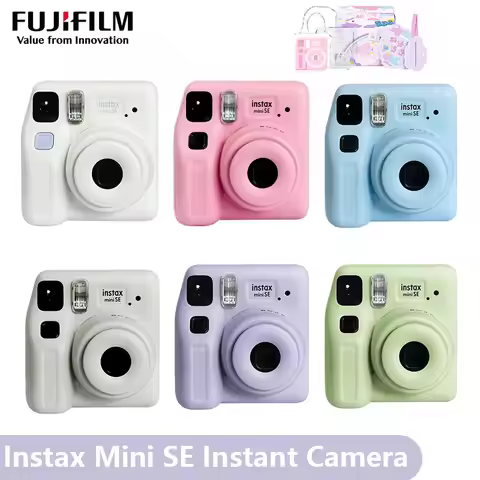 Fujifilm Instax Mini SE Mini 7+ Instant Camera Film Cam Auto-focusing Wrist Strap Birthday for Girl 