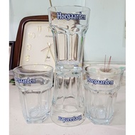 Set of 4 extremely thick, beautiful glass cups 330ml (Hoegaarden gift)