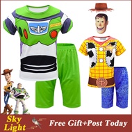 Toy Story Cosplay Costume Woody Buzz Lightyear T shirt Trouser For Kids Boy Pajama Terno Halloween C