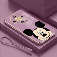 Honor X9d 5G HONOR X9d Glossy Square Silicon Casing Cartoon Mickey Mouse Soft Case Cover