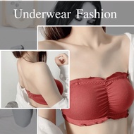 Tube Top With Ruffles B-028 Fashionable With Built-In Foam Padding Can Be Worn With Inner Lining Or 