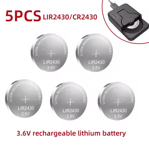 2-50 LIR2430 LIR 2430 3.6V Lithium Rechargeable Li-ion Battery For Car Key Remote Control Watch Toys