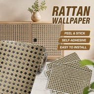 Rattan Self Adhesive Wallpaper PVC Waterproof Wall Sticker Furniture Cabinet Decor