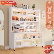 LemonUHouse Kabinet Dapur Mudah Alih - Rak Kabinet Ketuhar Gelombang Mikro Rak Penyimpanan Dapur Ber