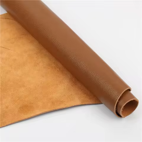 1.5mm thick deep khaki color whole top layer cowhide leather material for cool slippers, handmade DI
