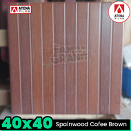 Keramik Motif Kayu 40x40 Atena Spainwood Cofee Brown Lantai Teras/Garasi/Carport