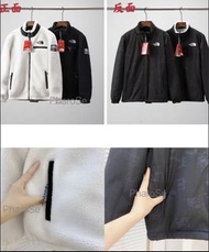 韓國  The North face 成人男女 情侶裝 黑白兩色 刺繡雙面可穿 保暖 (反面迷彩防水💦正面羊羔毛外套💕) waterproof winter jacket  🌟 新年現貨特價 黑色M 