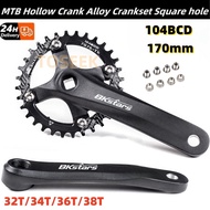 BKstars Crankset MTB Crankset 104BCD 170mm Crank hollowtech aluminum alloy Crank