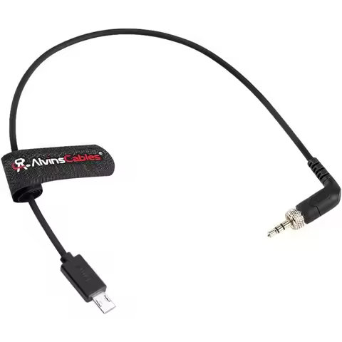Alvin’s Cables Locking 3.5mm TRS to Micro USB Timecode Cable for Sony FX3| FX30 SYNC E Timecode Gene