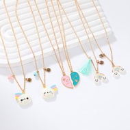 Friendship Necklace Bff Necklaces for 2 Girls Sister Necklace Best Friend Necklace Cute Heart Rainbo